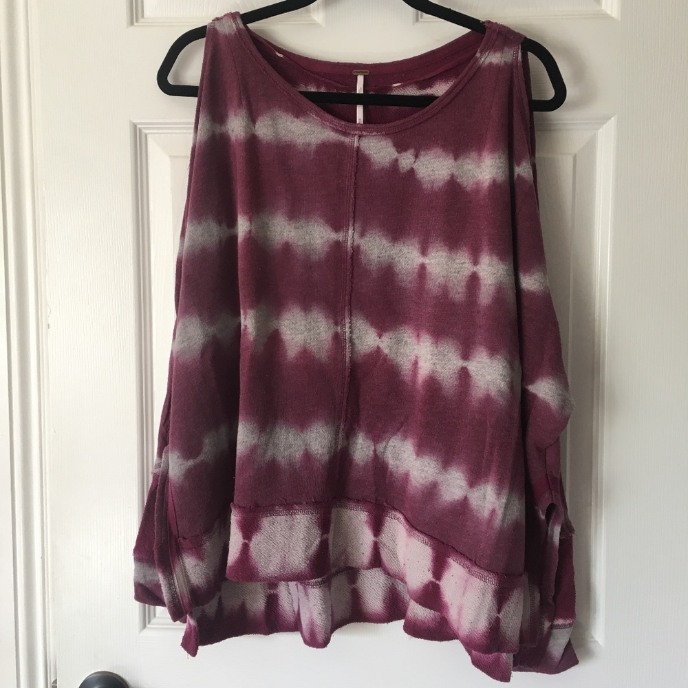 Free People Cold Shoulder Tie Dye Pullover